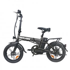 NAKTO Skylark Folding Electric Bicycle With 250W Brushless Motor, 16" Size, 36V 10Ah lithium Battery, Black