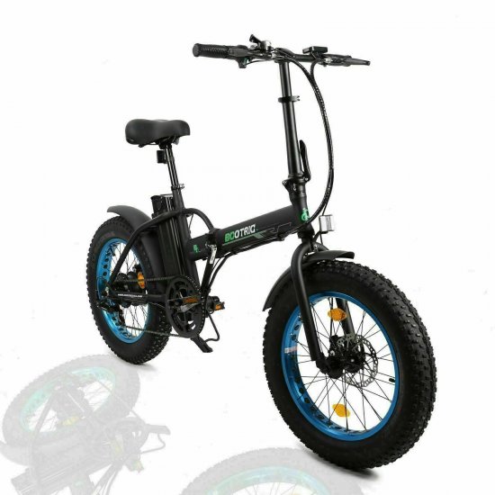 Ecortic Electric Fat Tire Bicycle Folding Bike 12Ah 36V 500W Lithium Battery Beach Snow Mountain 20 In.