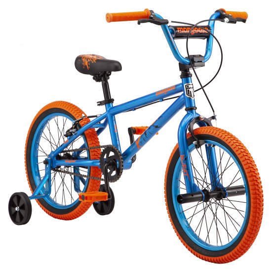 Mongoose Burst kids bike, single speed, 18-inch wheels, blue