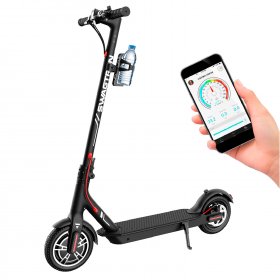 Swagtron App-Enabled Swagger 5 Boost Commuter Electric Scooter Upgraded 300W Motor Quick Folding 18 MPH Max Speed No-Flat Tires Enhanced Long Range (2021 Model)