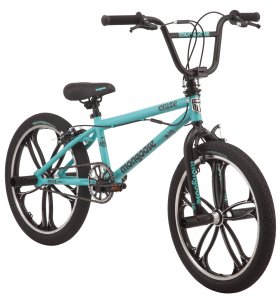 Mongoose Craze Freestyle BMX Bike, 20-inch Mag wheels, 4 Freestyle Pegs, ages 6 and up, Black, Mint, girls, boys