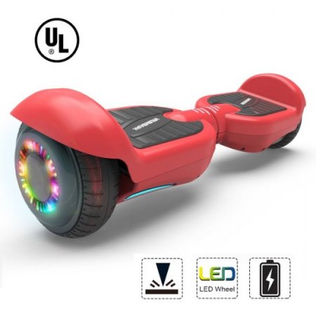 Bluetooth Hoverboard Two-Wheel Self Balancing Electric Scooter 6.5" Flash LED Wheel (Red)