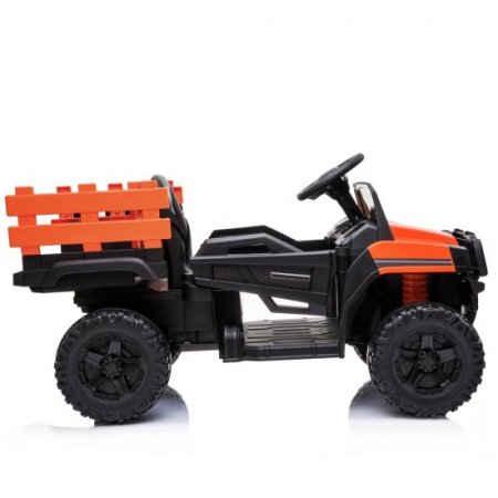 Ride On Cars with Remote Control, Battery Power 4 Wheels 12 Volt Ride on Toys Off-Road UTV Truck with Rear Bucket, LED Lights, MP3 Player, Electric Vehicles for Kids Birthday Gifts, Orange