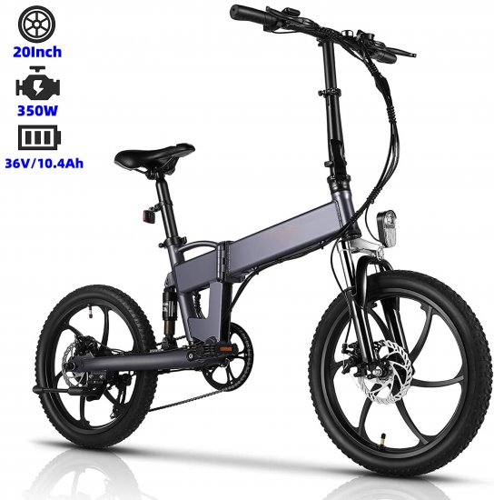 VIVI Folding Electric Bike, 20inch 350W Electric Commuter Bicycle, Max