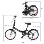 Goplus 20'' Lightweight Adult Folding Bicycle Bike w/ 7-Speed Drivetrain Dual V-Brakes