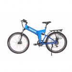 X-Treme Scooter ELITE X-Cursion 24 Volt - Electric FOLDING Mountain Bike, eBIke, Metallic Blue