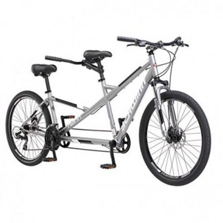 Schwinn Classic Tandem Adult Beach Cruiser Bike, 7-Speed, 650c Urban Tires, Large Frame, Grey