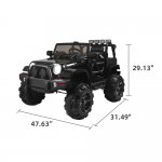 Zimtown 12V Kids Ride On Car Truck Electric Car RC Toy w/ Remote Control, 3 Speeds, Spring Suspension, LED Light - Black