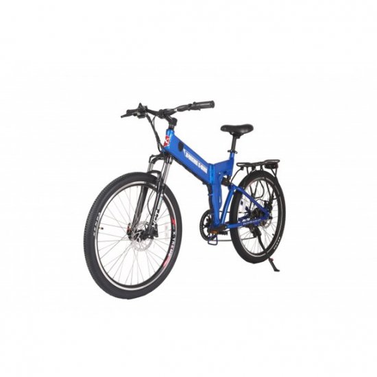 X-Treme Scooter ELITE X-Cursion 24 Volt - Electric FOLDING Mountain Bike, eBIke, Metallic Blue