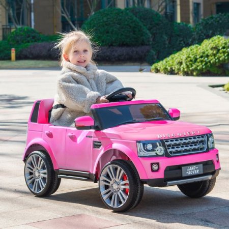 12V Ride on Toys, Kids Ride on Cars with Parent Remote, 4 Wheels Battery-Powered Ride on Truck Car RC Toy, Pink Ride on Toys for Boys Girls, 3 Speeds, LED Lights, MP3 Music