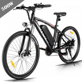Vivi 500W 27.5 In. Electric Bike 48V 10AH Mountain Bike, Commuter Bicycle with Smart LCD Display 21 Speed Gear, 3 Mode for Men Women Adult Ebike