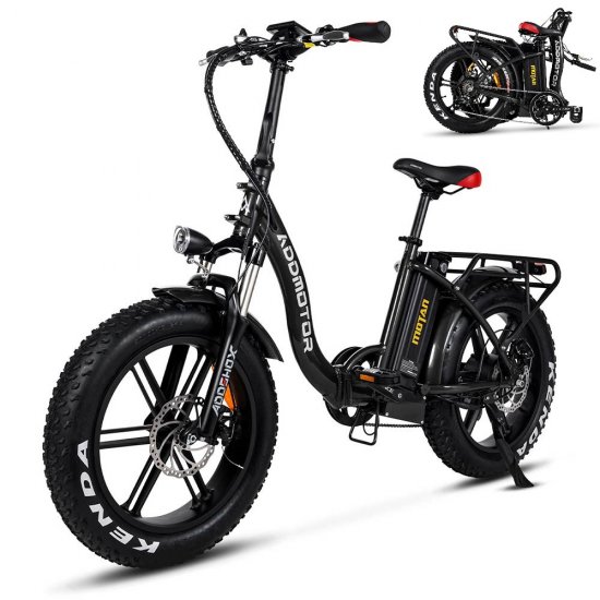 20\" 16Ah 750W 48V Electric Folding Bike for Adults Step-Through City E-bike, Black