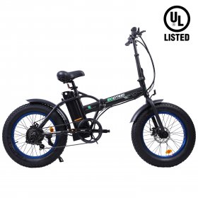 ECOTRIC 20" Powerful Folding Electric Bicycle Fat Tire Alloy Frame 500W 36V/12.5AH Lithium Battery Ebike Rear Motor LED Display (Black) - UL Certified