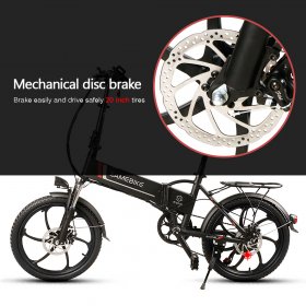 samebike 20 Inch Folding Electric Bike Power Assist Electric Bicycle E-Bike Scooter 350W Motor Conjoined Rim