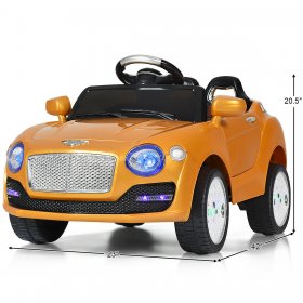 Costway 6V Kids Ride On Car Electric Battery Power RC Remote Control & Doors MP3 Gold