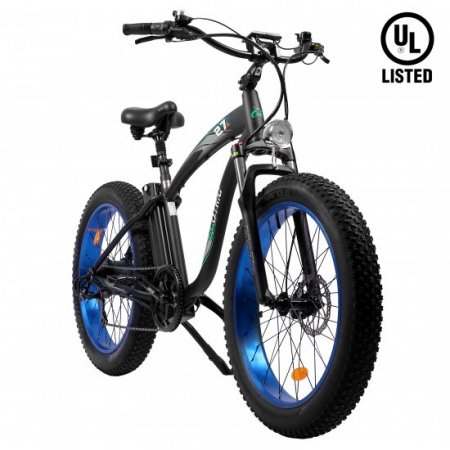 ECOTRIC UL Certified - Powerful Fat Tire Electric Bicycle 26" Aluminium Frame Suspension Fork Beach Snow Mountain Ebike Electric Bicycle 750W Motor 48V 13AH Removable Lithium Battery