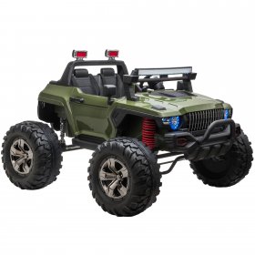 Aosom Ride On Car Off-Road Truck SUV 12 V Electric Battery Powered with Remote Control and MP3, Adjustable Speed, Green
