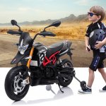 Tobbi Kids Ride on Motorcycle Aprilia Licensed 12V Electric Powered Motor Bike W/Training Wheel, Spring Suspension, Lights, MP3, for 3-6 Years Old Boys & Girls Gift Black