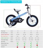 RoyalBaby Boys Girls Kids Bike Honey Buttons 3-9 Years Old 16 Inch Training Wheels with Kickstand Matte Button Blue Kids Bicycle