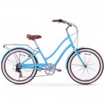 sixthreezero EVRYjourney Women's 7-Speed Step-Through Hybrid Cruiser Bicycle, 26" Wheels and 17.5" Frame, Teal