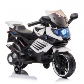 YOFE Kids Ride On Toys, Ride On Motorcycle for Boy Girl, 6V Battery Powered Electric Motorcycle w/ Music/LED Headlights/Horn, Kids Ride On Bike w/ Training Wheels, Kids Birthday Present, White