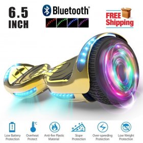 Hoverboard 6.5" Listed Two-Wheel Self Balancing Electric Scooter with LED Flash Wheel Chrome Gold