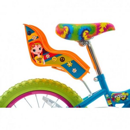 Titan Girl's Flower Power Princess 16 In. BMX Bike with Training Wheels, Doll Seat, Basket and Streamers