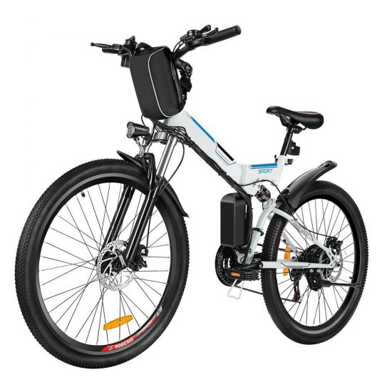 26\" 21 Speed Folding Electric Mountain Bike For Adults Bicycle with 36V 250W Large Capacity Lithium-Ion Battery