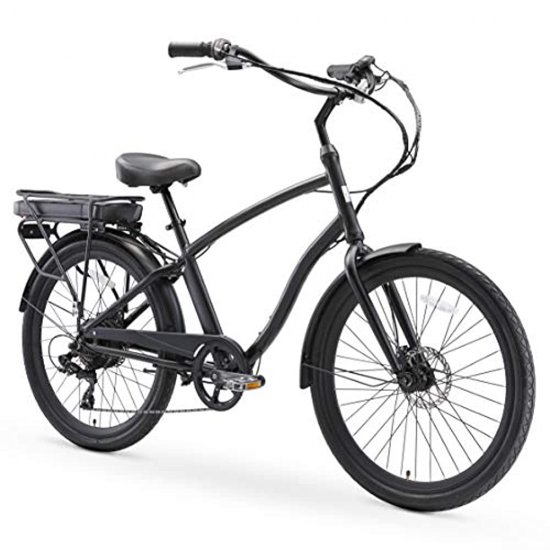 sixthreezero EVRYjourney Men s Hybrid Alloy Beach Cruiser Bicycle eBike 500W Electric Bike 26 Inch