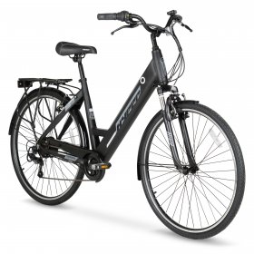 Hyper Bicycles E-Ride Electric Pedal Assist Commuter Bike, 700C Wheels, Black