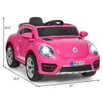 Costway Kids Electric Ride On Car Battery Powered Vehicle 3 Speed RC w/ LED Light Pink