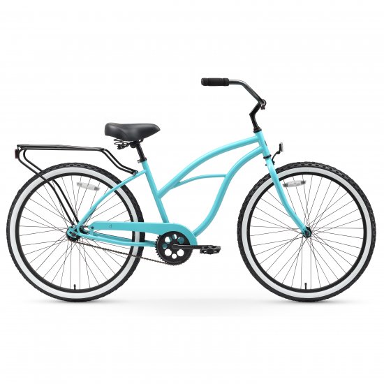 sixthreezero Around The Block Women\'s Single Speed Beach Cruiser Bicycle, 24\" Wheels and 17.5\" Frame, Teal