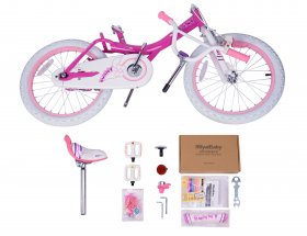 RoyalBaby Bunny 18 inch Girl's Bicycle Kids Bike for Girls Childrens Bicycle Fuchsia With Kickstand