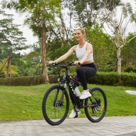 26" Electric Bike 21 Speed 350W Electric Mountain Bicycle 15Mph with 8AH Removable Battery City Bicycle for Women Adults
