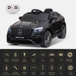 Aosom 12V Ride On Toy Car for Kids with Remote Control, Mercedes Benz AMG GLC63S Coupe, 2 Speed, with Music, Electric Light, Black