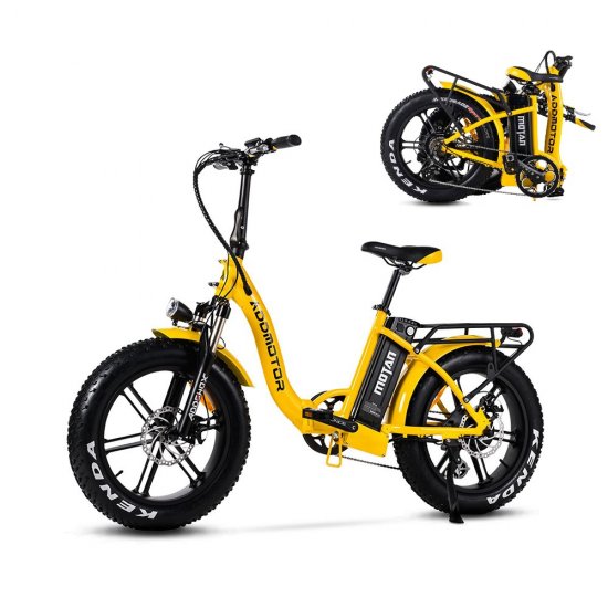 20\" 16Ah 750W 48V Electric Commuter and Folding Bikes, Yellow E-bike