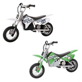 Razor MX400 Dirt Rocket Electric Motocross Motorcycle Bikes, 1 White & 1 Green