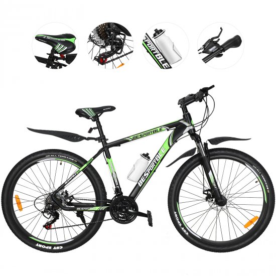 BESPORTBLE 27.5\'\' Wheel Mountain Bike 21 Speeds