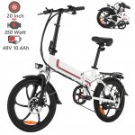 Folding Electric Bike, 20'' Electric Bicycles with 48V 10Ah Removable Battery, 20-40 Mile Range Power Assist City Ebike