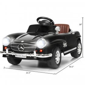 Costway Black MERCEDES BENZ 300SL AMG RC Electric Toy Kids Baby Ride on Car