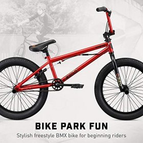 Mongoose Legion L20 Freestyle BMX Bike Line for Beginner-Level to Advanced Riders, Steel Frame, 20 In. Wheels, Red