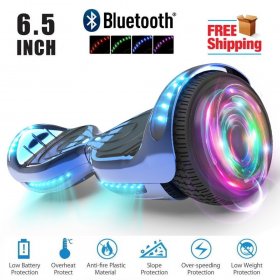 UL2272 Certified TOP LED 6.5" Hoverboard Two Wheel Self Balancing Scooter Chrome BLUE