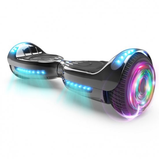 Flash Wheel Certified Hoverboard 6.5\" Bluetooth Speaker with LED Light Self Balancing Wheel Electric Scooter - Black