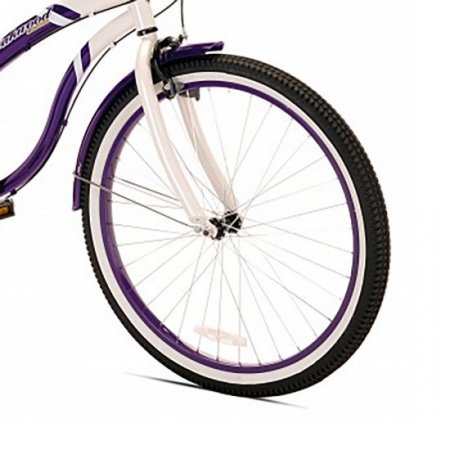 Oakwood Womens 26-Inch White Wall Tire Beach Cruiser Bike w/ 7-Speed Gear Shift