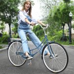 26-Inch Single Speed Bicycle Womens Comfort Bikes Beach Cruiser Bike Comfortable Bicycle