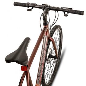 Hiland Road Hybrid Bike Urban City Commuter Bicycle with Disc Brake for Men Comfortable Bicycle 700C Wheels 24 speeds Bikes Red 49cm