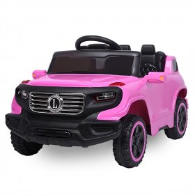 Powered Toy Car on 4 Wheels, Kids Electric Car with Remote Control, 6V Kids Toy Car with 3 Speeds, Kids Ride-On Car with Seat Belt and Forward/Reverse, Birthday Gifts for Boys Girls, Pink
