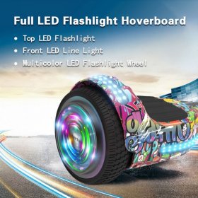 Hoverboard 6.5" Flash Wheel Bluetooth Speaker with LED Light Self Balancing Wheel Electric Scooter - Graffiti,Hoverboard 6.5"Bluetooth Speaker with LED Light Electric Scooter - Graffiti