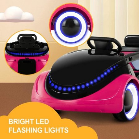 Uenjoy Electric Kids Ride On Cars Battery Motorized Vehicles with Remote Control, LED Lights, Music, Story Playing, Safety Lock, Pink