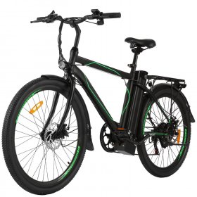 26" Electric Cruiser Bike for Adult with Removable 10AH Battery Adults City Ebike and 6 Speed Gear Electric Bicycle